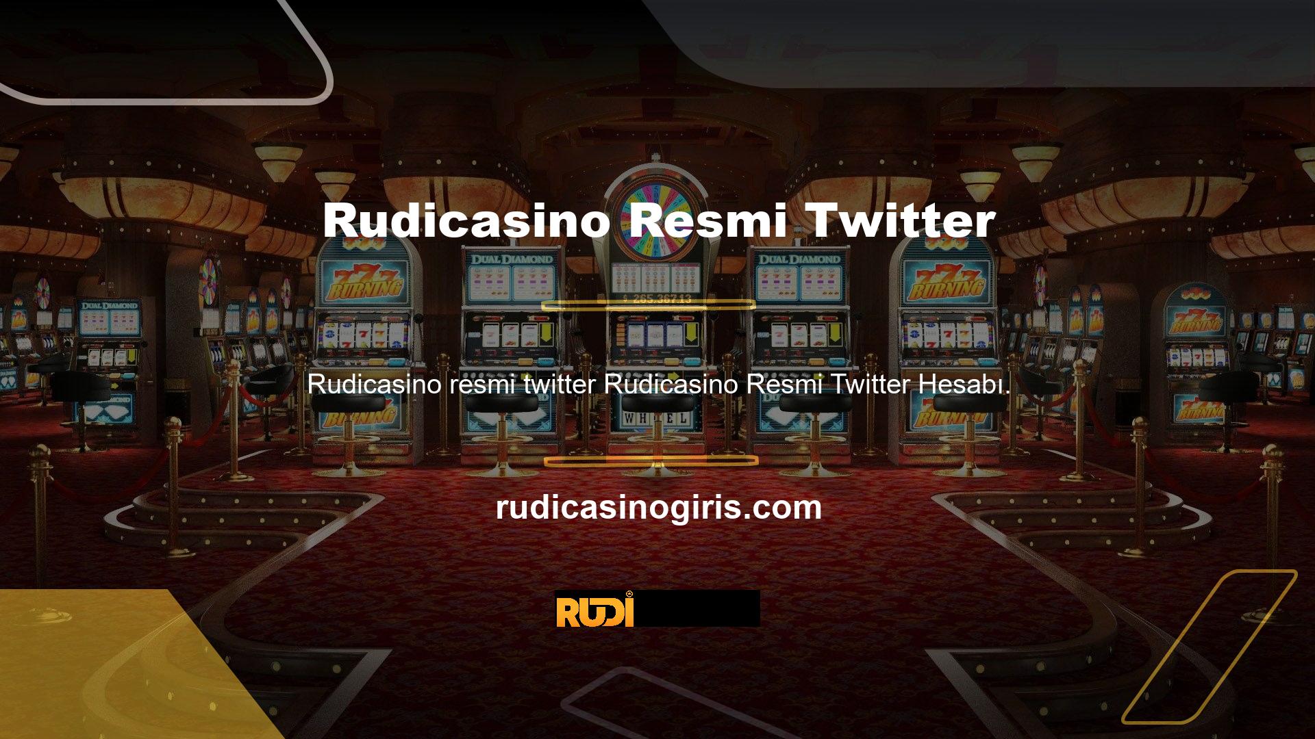 Diğer kanallardan Rudicasino giriş adresini öğrenmek istiyorsanız, resmi Twitter hesabını ziyaret etmenizi öneririz